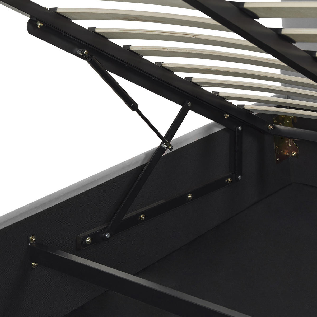 BETT mit Stauraum 180x200 cm Grau Vaucluse - Hellgrau, Textil (180/200cm) - Beliani