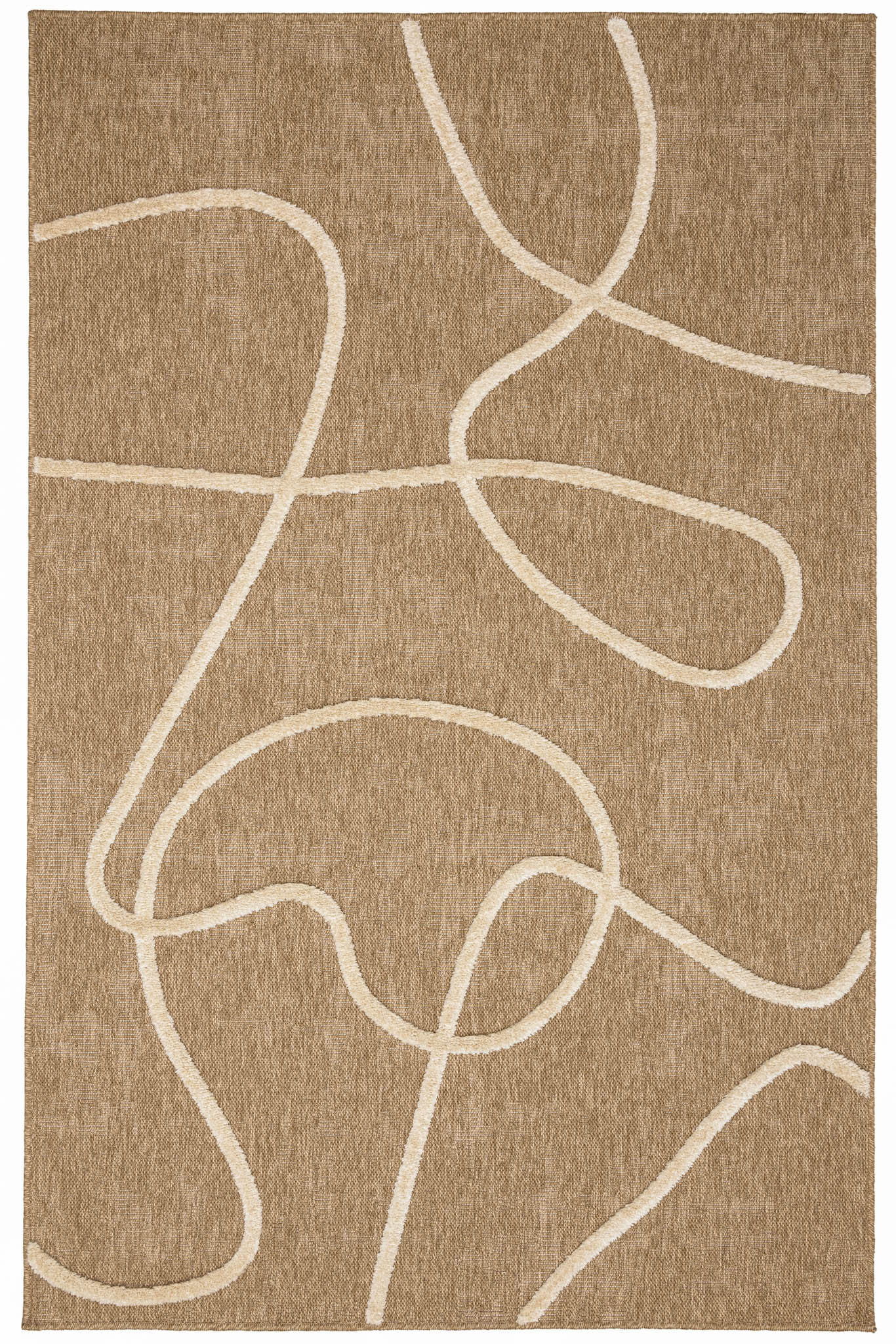 TEPPICH mit Jute-Optik Linien weiß Palma 120x170 cm - Weiß, Textil (150/170cm) - Nazar Rugs