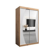SCHWEBETÜRENSCHRANK 200/120/62 2-türig - Silberfarben/Eiche Artisan, Holz/Kunststoff (120/200/62cm) - Abiks Möbel