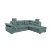 ECKSOFA mit Schlaffunktion und Bettkasten, verstellbare Armlehnen - Blau, Textil (283/217cm) - ed exciting design