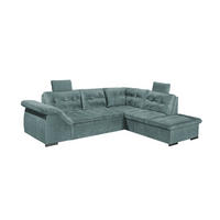 ECKSOFA mit Schlaffunktion und Bettkasten, verstellbare Armlehnen - Blau, Textil (283/217cm) - ed exciting design