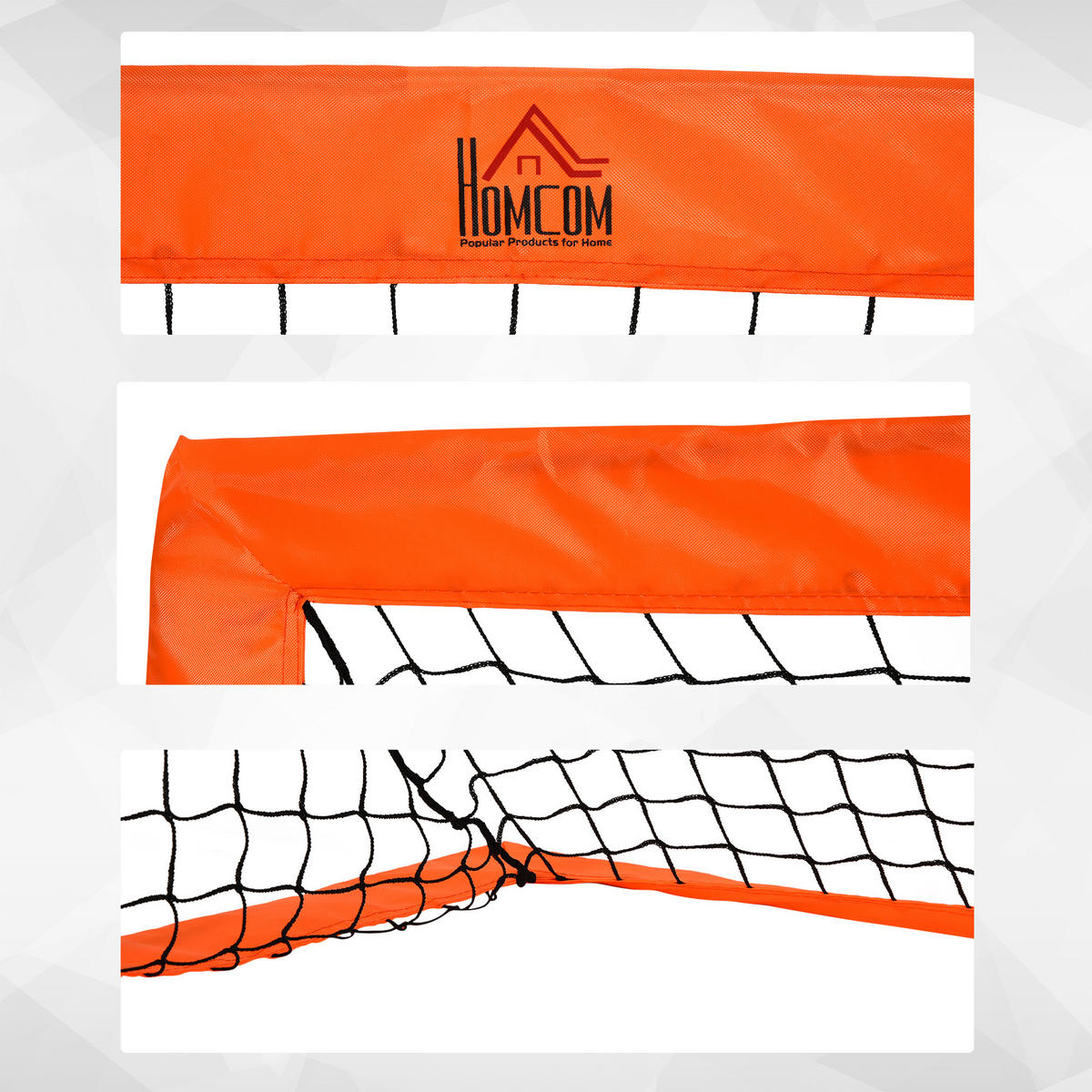 FUSSBALLTOR DE-10567 Set, 183x90x90 cm mit Tragetasche Orange - Orange, Metall (90/183cm) - ComfortXL