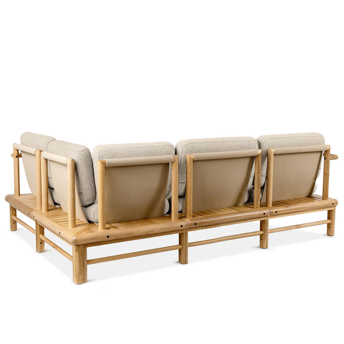 LOUNGESOFA ATREDA rechts - Creme, Holz/Textil (230/74/160cm) - KONSIMO®
