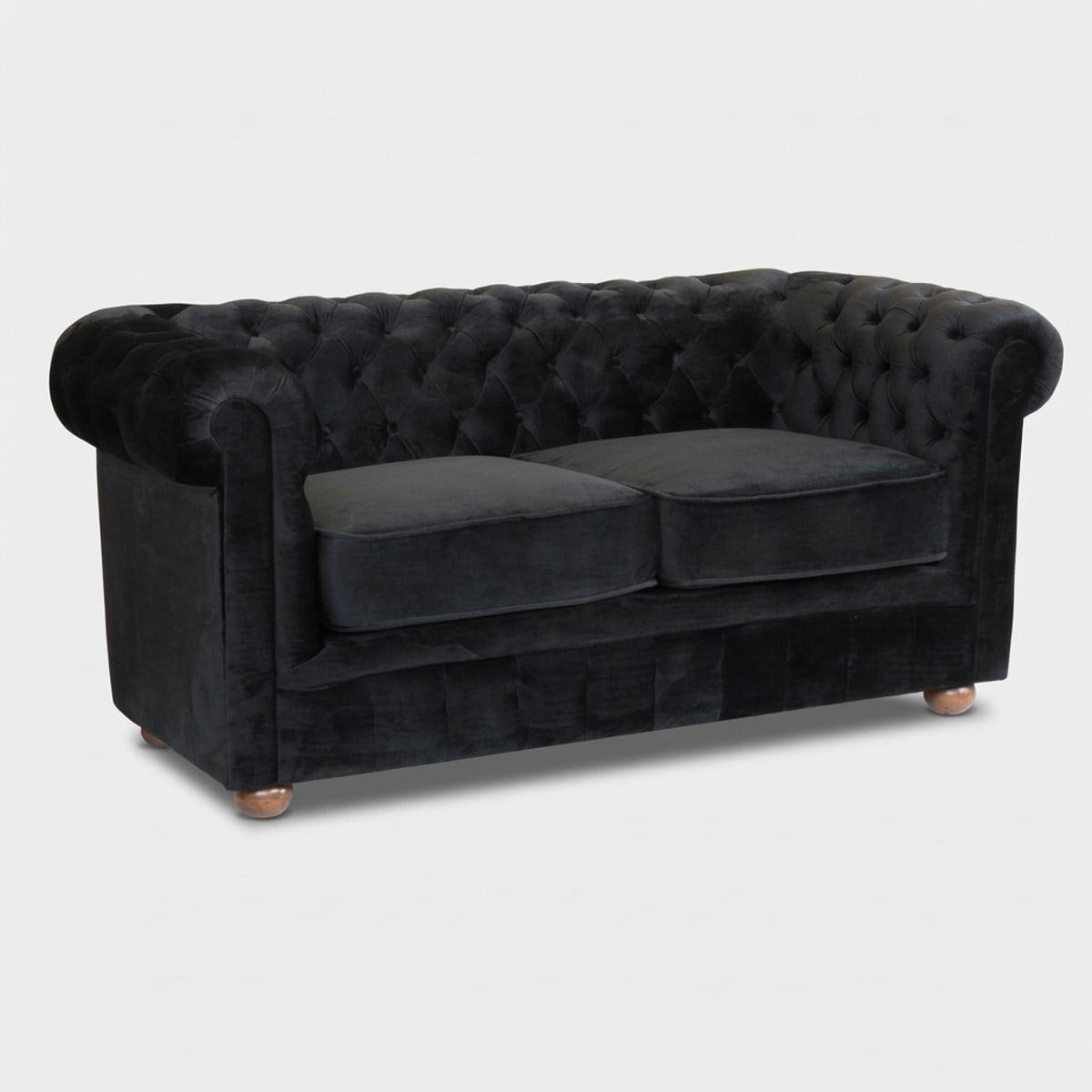 Pasmara Chesterfieldsofa Schwarz 170x83x81 cm