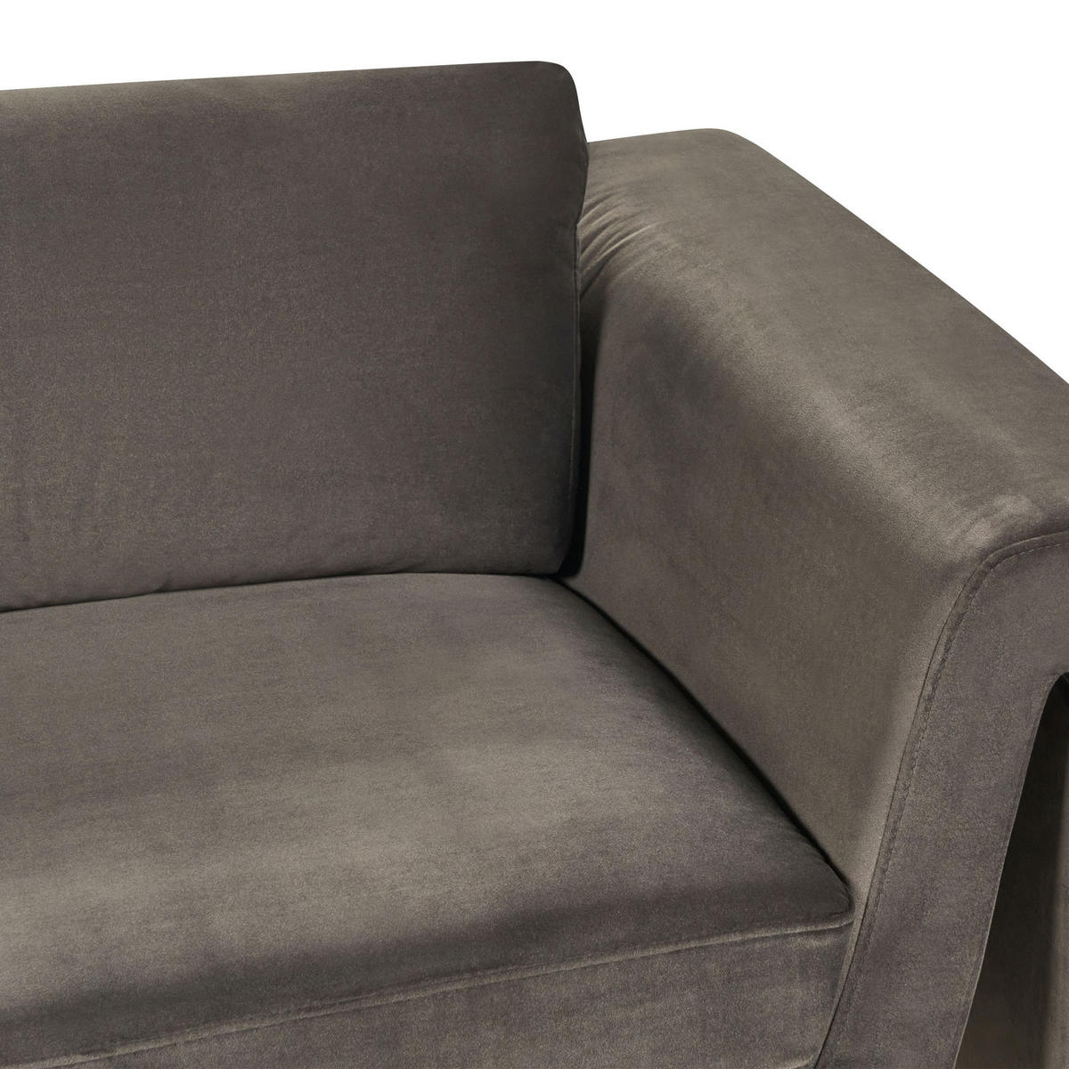 3-SITZER-SOFA Samtstoff Graphitgrau Maunu - Graphitfarben/Schwarz, Textil (237/76/83cm) - Beliani