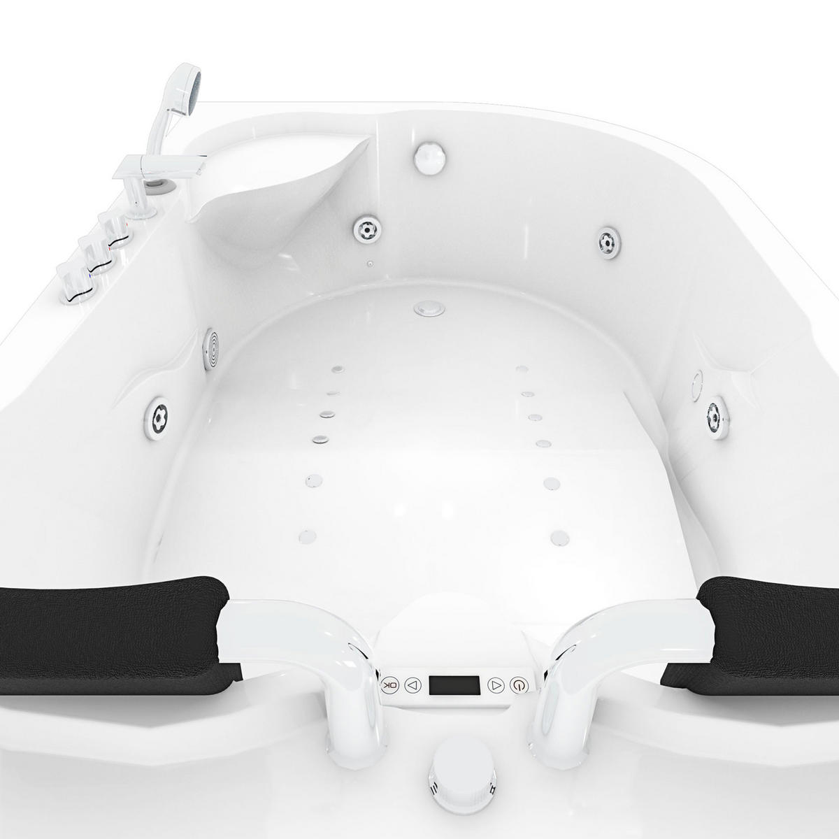 WHIRLPOOL Pool Badewanne Eckwanne W23H-R - Weiß, Glas/Kunststoff (182/80/120cm) - AcquaVapore by Sandra Jentho