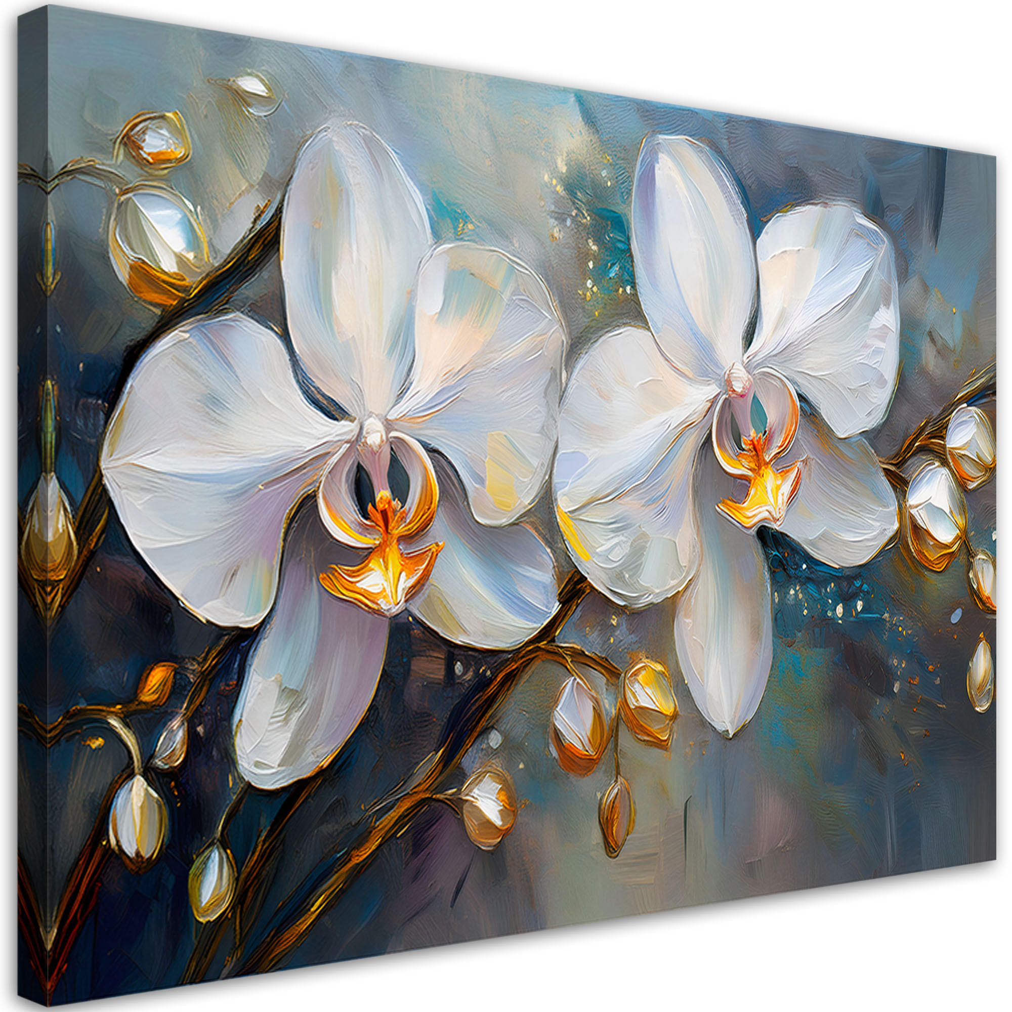 WANDBILD orchideen weiße blumen - Weiß, Textil (60/40cm) - Feeby