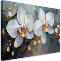 WANDBILD orchideen weiße blumen - Weiß, Textil (60/40cm) - Feeby