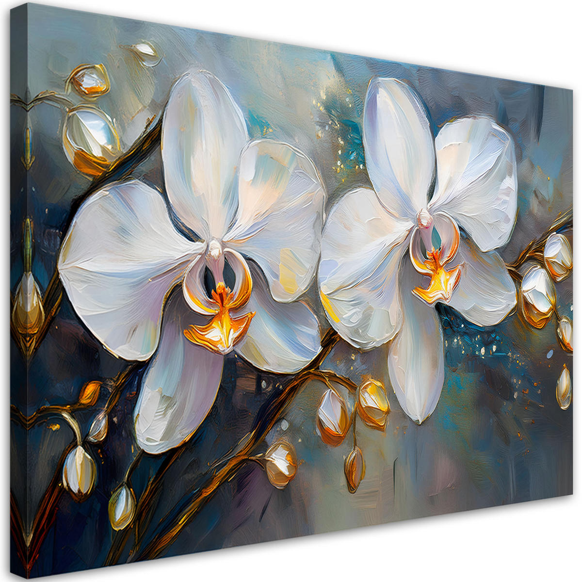 WANDBILD orchideen weiße blumen - Weiß, Textil (60/40cm) - Feeby