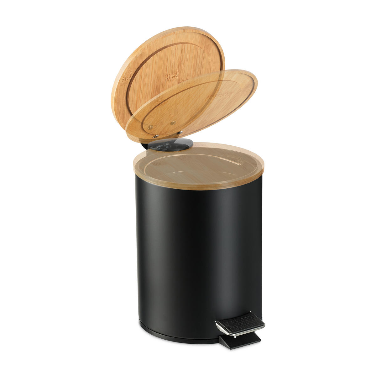 KOSMETIKEIMER - Schwarz, Holz/Kunststoff (17/23.5/21cm) - Relaxdays