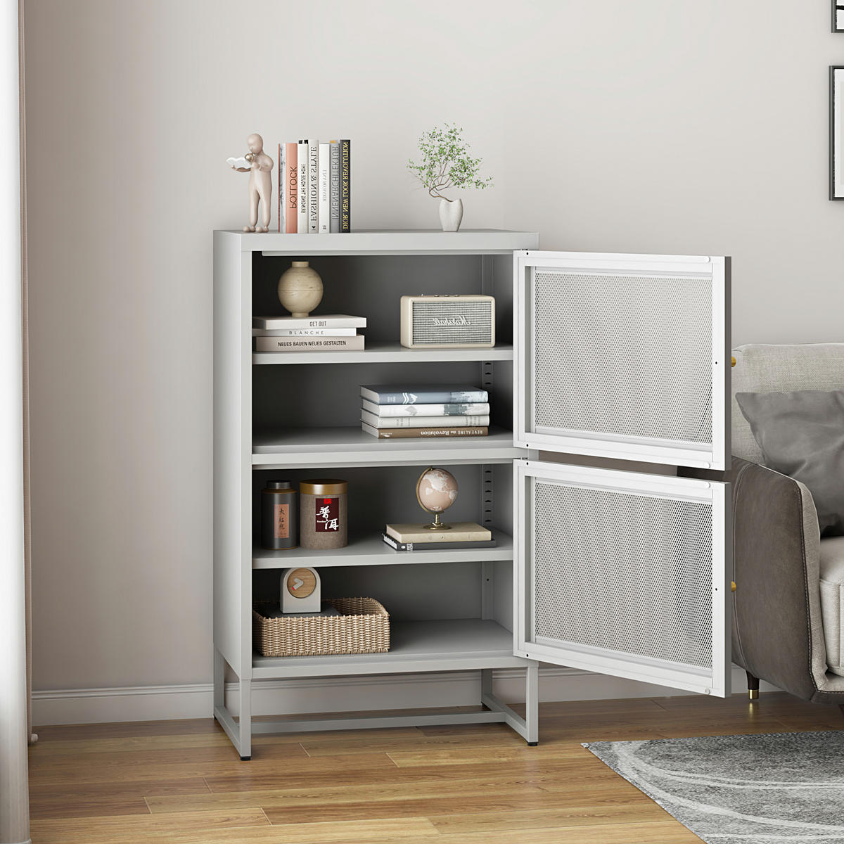 BÜROSCHRANK Sund - Grau, Metall (60/101.5/40cm) - [en.casa]