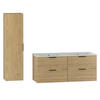 BADMÖBEL 120cm Astrid 2er-Set Holz - Braun, Holzwerkstoff (120/50/45.8cm) - Petits-meubles
