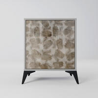 SIDEBOARD SLIGHTLY BLURRED, Grau, 57,5x42x70,5 cm, Schwarze Metall-Sternfüße - Multicolor/Schwarz, Holzwerkstoff/Metall (57.5/70.5/42cm) - SpaceRebels
