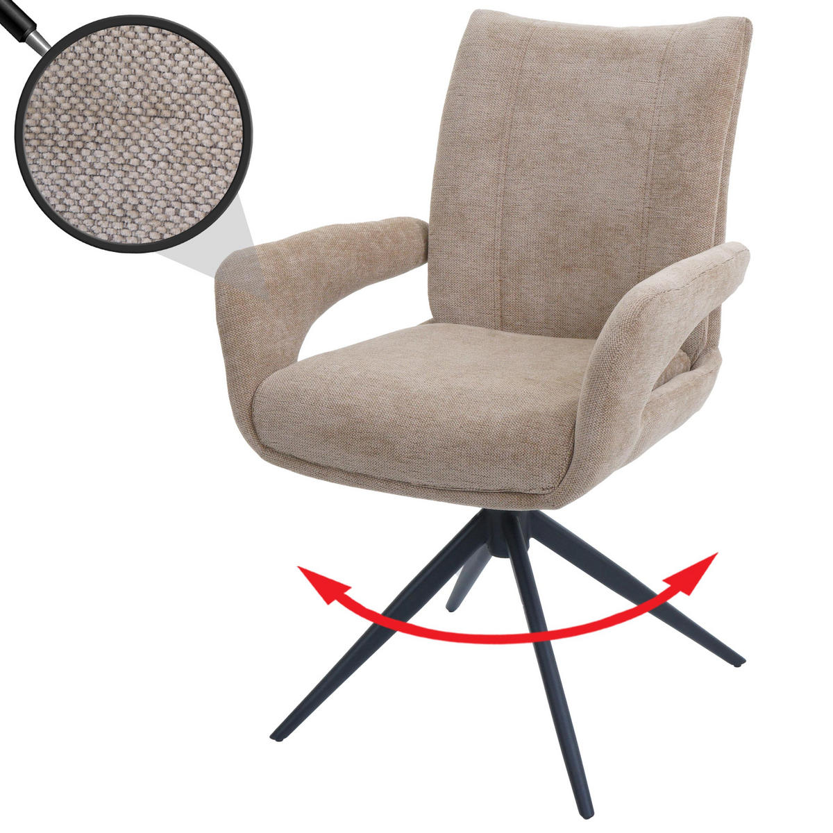 JEDÁLENSKÁ stolička hnedá - svetlohnedá/hnedá, textil (60/90/60cm) - MCW