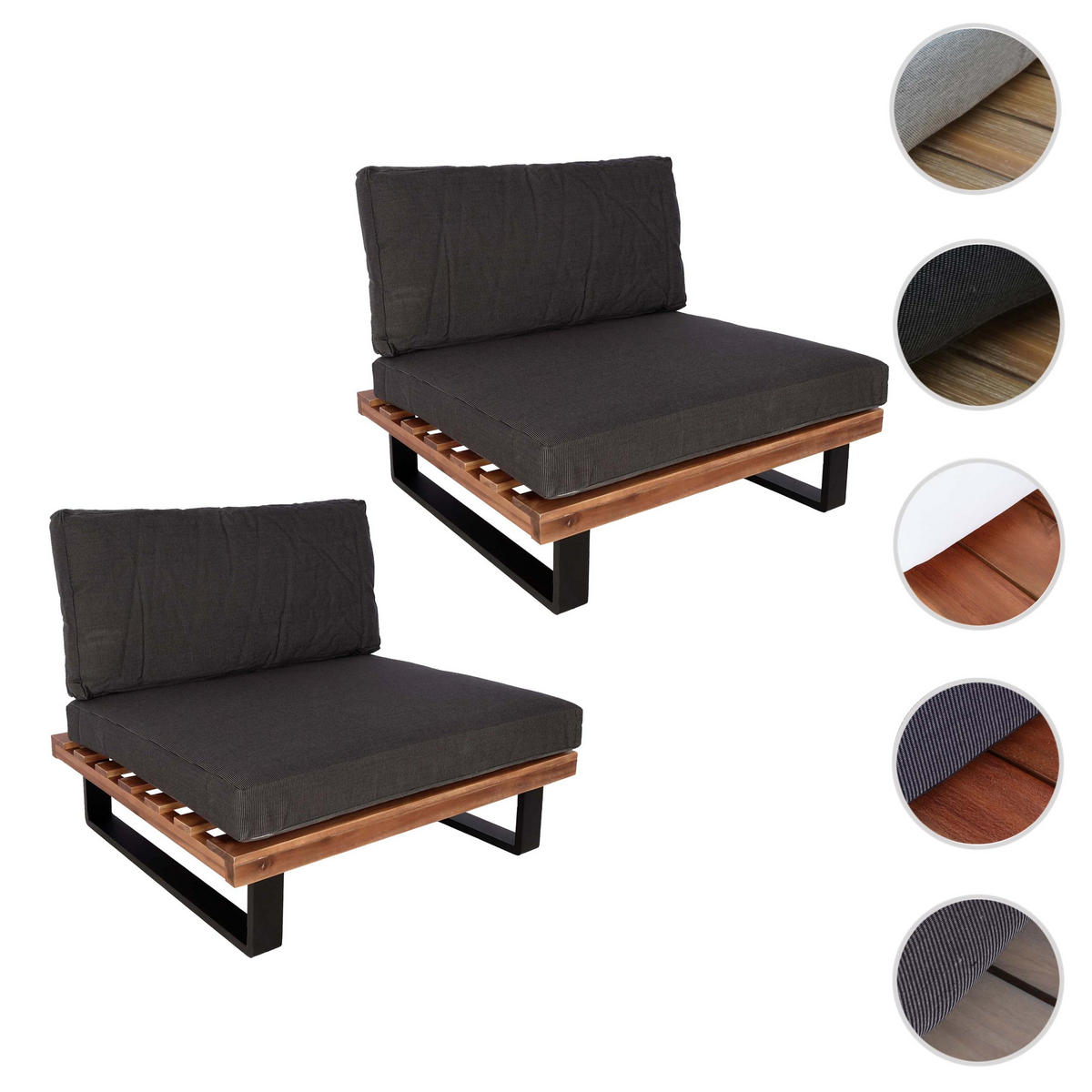 LOUNGE-SESSEL Schwarz, Braun, Anthrazit - Anthrazit/Schwarz, Holz (82/75/82cm) - MCW