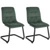 SCHWINGSTUHL 2er Set Samt dunkelgrün - Dunkelgrün/Schwarz, Textil/Metall (47/87/58cm) - CLP