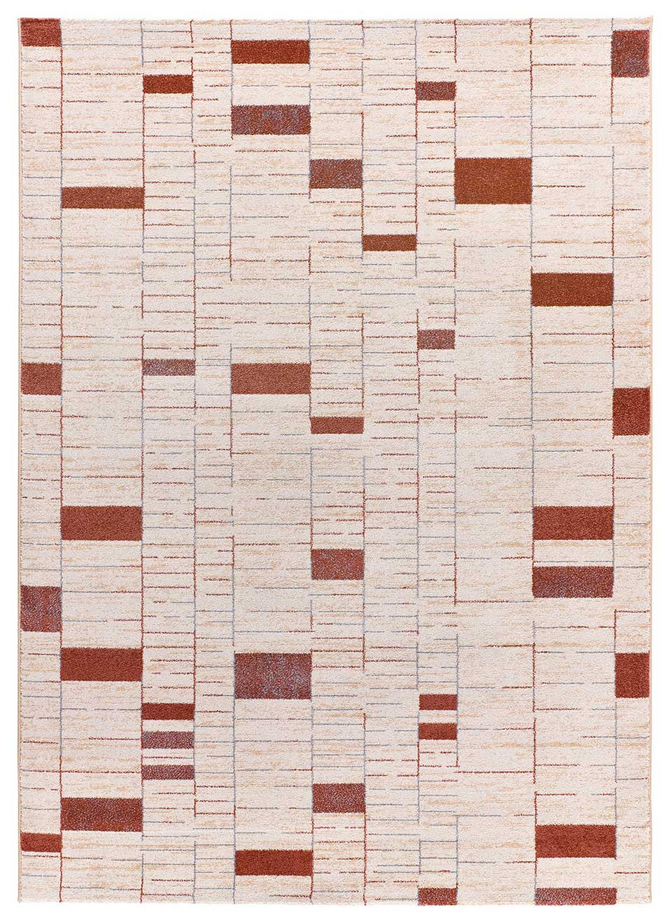 Atticgo Webteppich Beige, Kupfer 133x190 cm