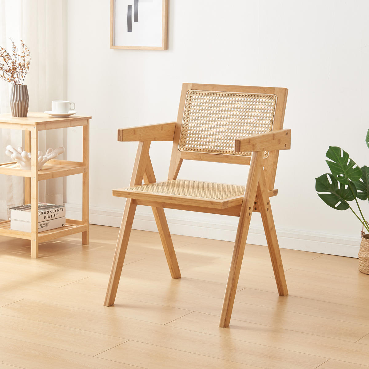 BAMBUS ESSZIMMERSTUHL Asikkala - Naturfarben, Naturmaterialien/Bambusholz (50/79/50cm) - [en.casa]