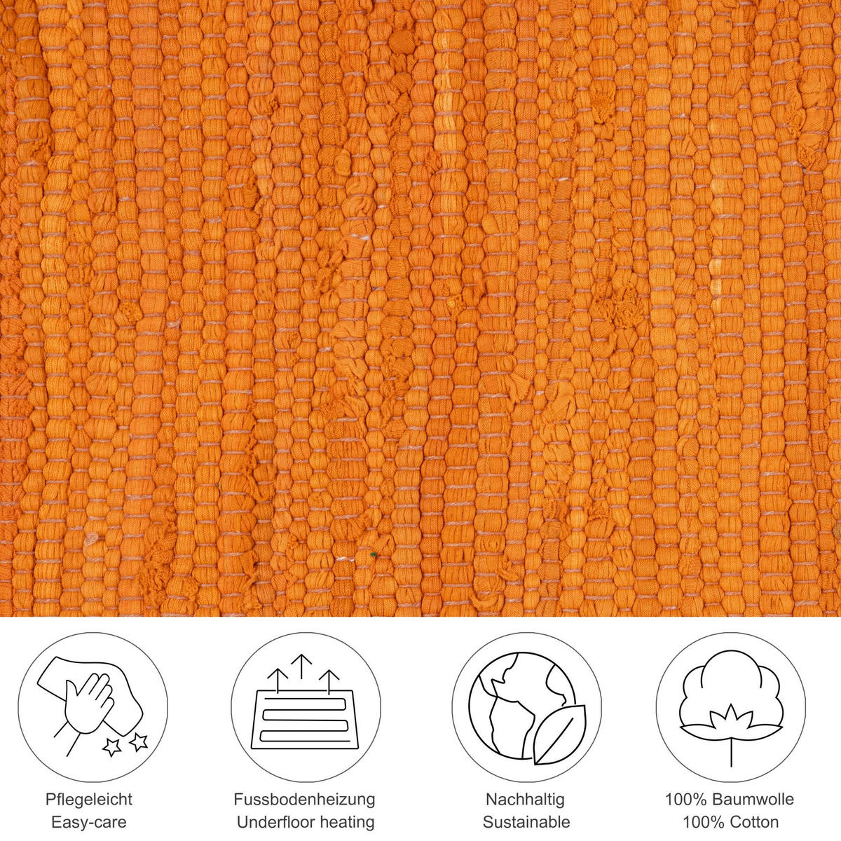 FLECKERLTEPPICH Chindi 70x140 cm - Terra cotta, Textil (70/140cm) - Rug and Roll