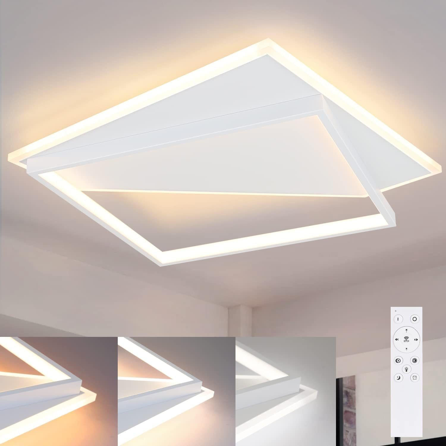 LED-DECKENLEUCHTE Alexander 48/48/6 cm - Weiß, Metall (48/48/6cm) - Nettlife