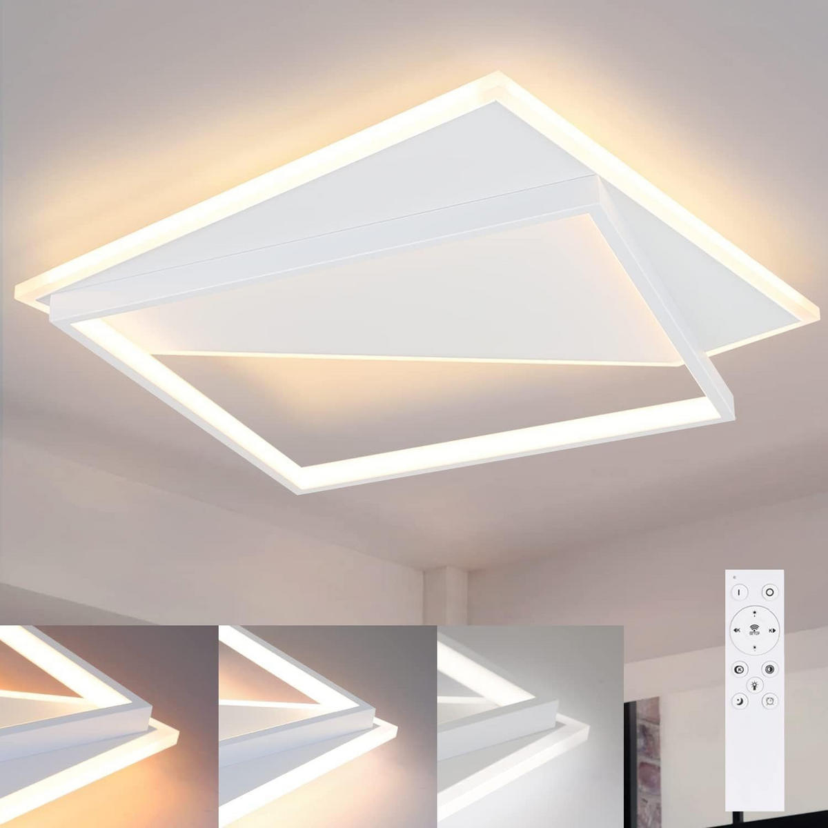 LED-DECKENLEUCHTE Alexander 48/48/6 cm - Weiß, Metall (48/48/6cm) - Nettlife