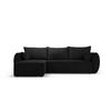 AUSKLAPPBARES-ECKSOFA links mit Container Kaelle aus Chenille-Stoff schwarz 4 Sitzplätze - Schwarz, Textil (165/252cm) - Micadoni