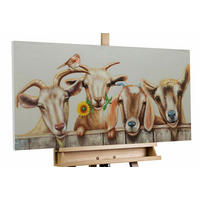 ACRYLBILD HANDGEMALT 100/50 cm - Weiß/Braun, Holz/Textil (100/50cm) - KUNSTLOFT