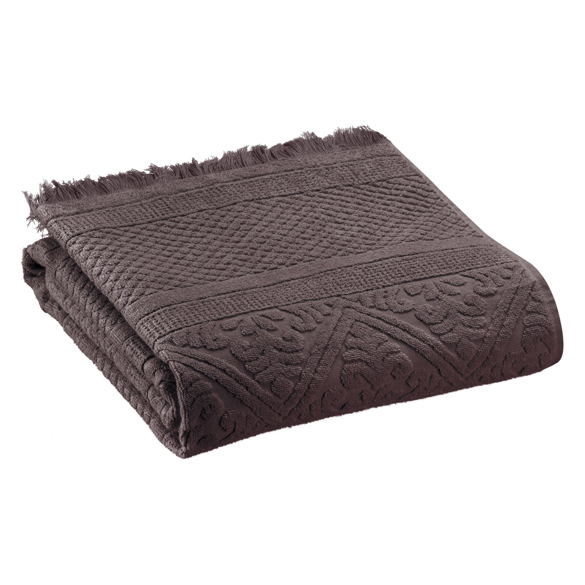 DUSCHTUCH Zoé ebenbraun 70 x 140 cm - Dunkelbraun, Textil (70/140cm) - Vivaraise