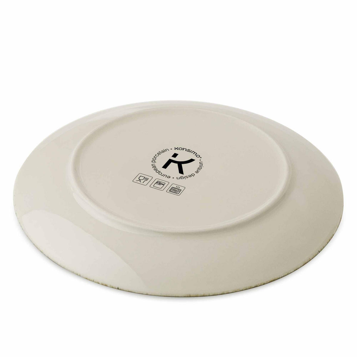 TELLER-SET ERATO 6-tlg Dessertteller Hartporzellan - Beige, Keramik (20/1/20cm) - KONSIMO®