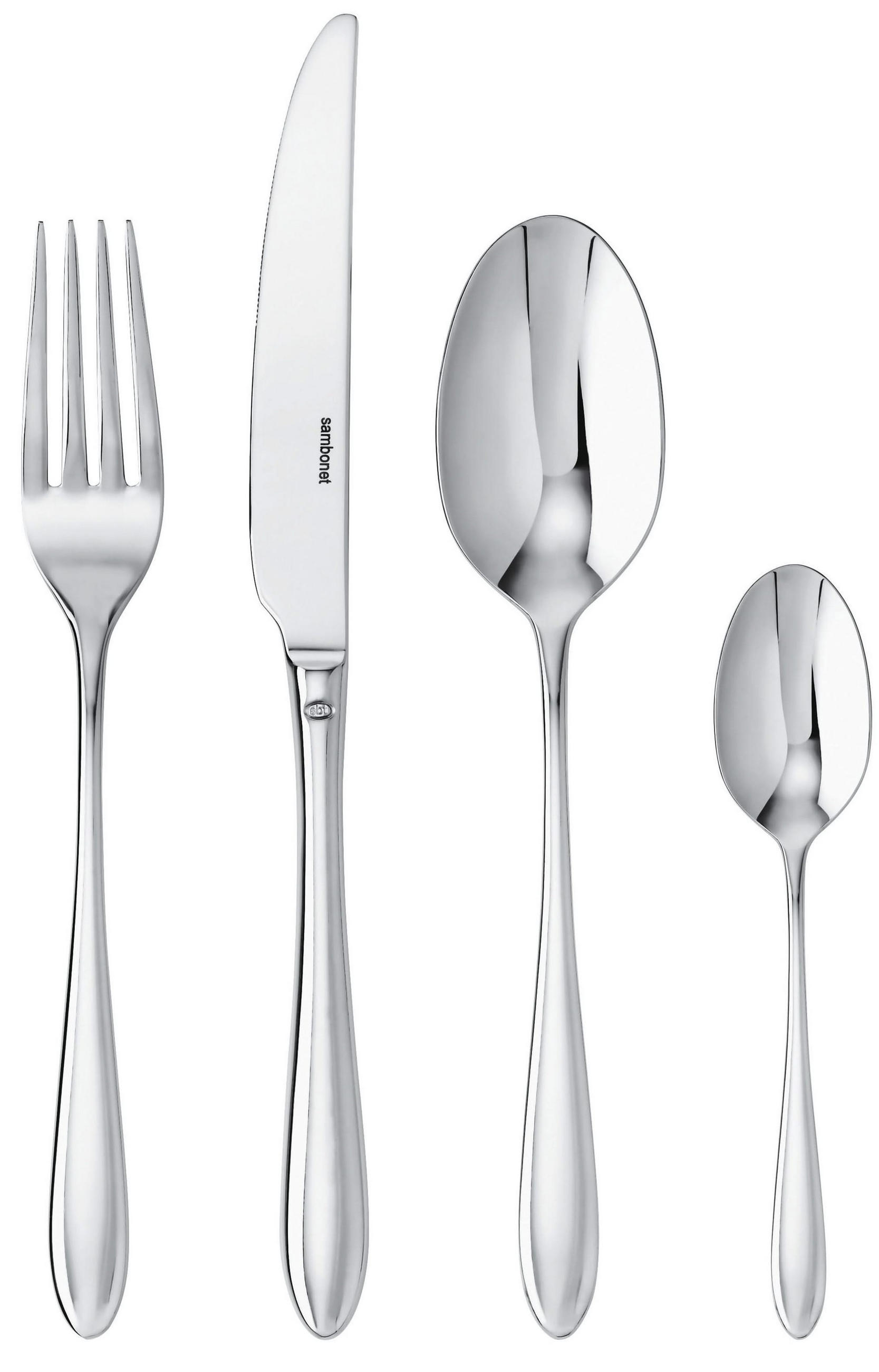 BESTECKSET Dream - Edelstahl - 24-teilig / 6 Personen - Silberfarben, Metall - Sambonet