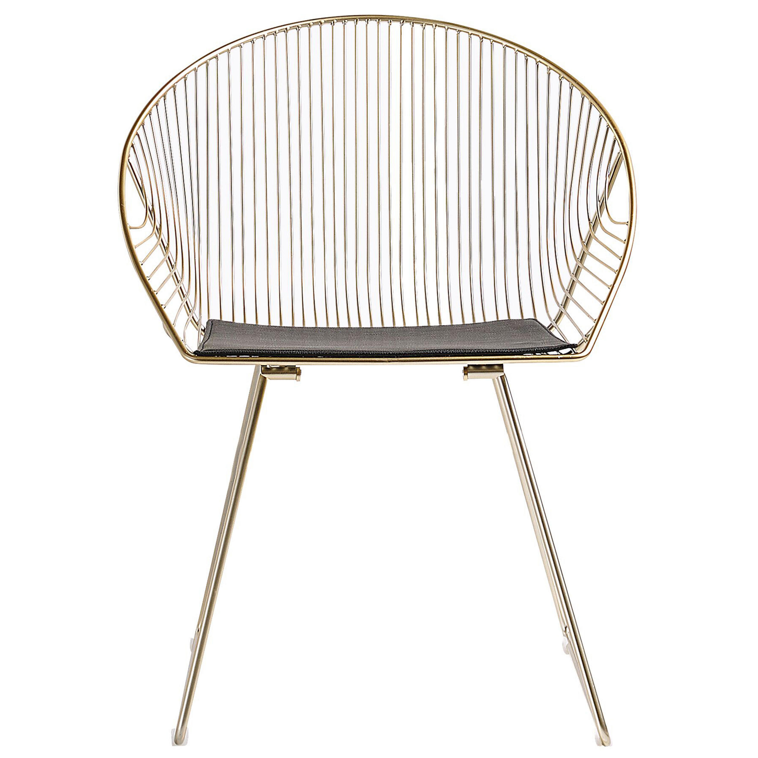 METALLSTUHL 2er-Set Stahl Gold Aurora - Goldfarben, Textil/Metall (65/77/54cm) - Beliani