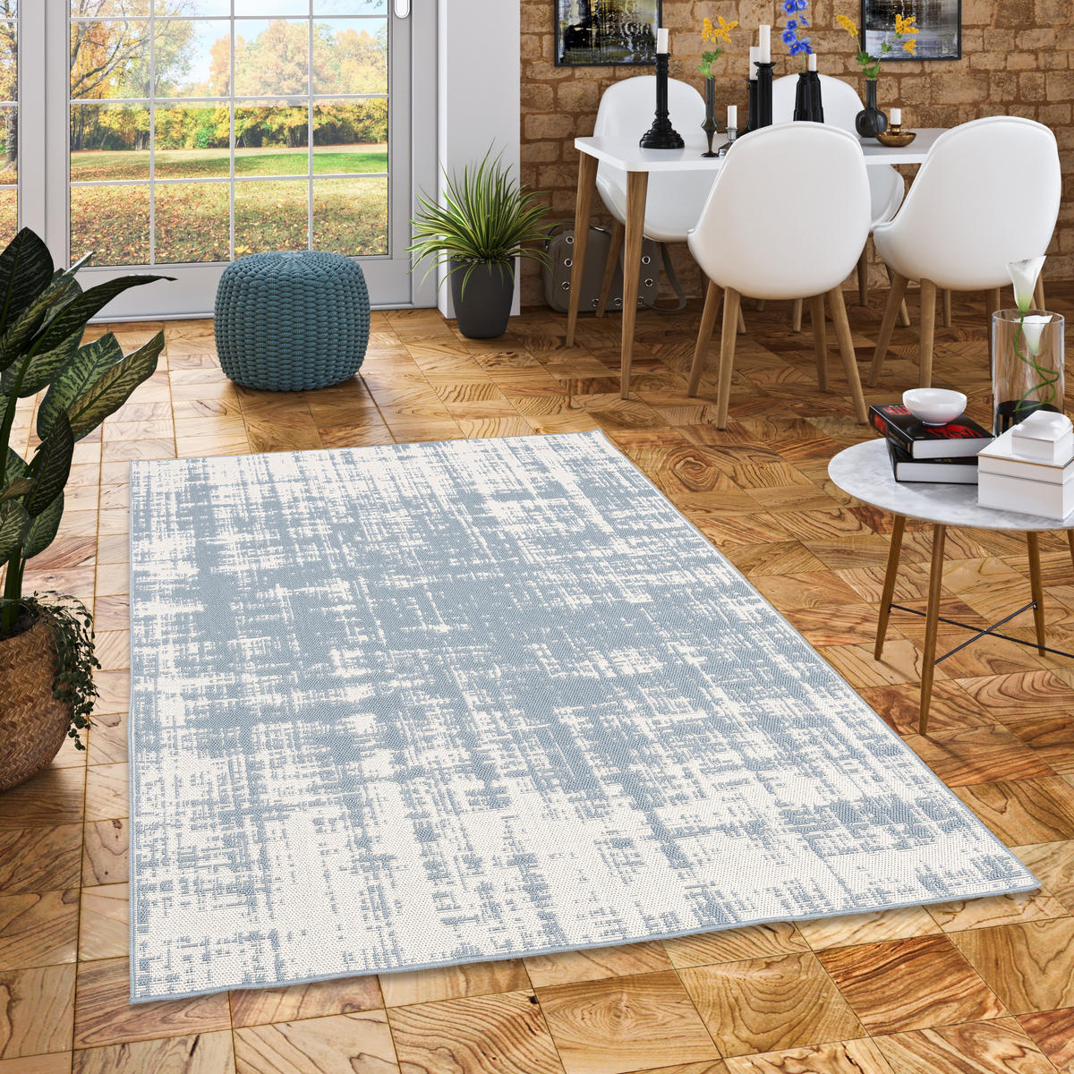 IN & OUTDOOR TEPPICH MARBELLA VINTAGE VERLAUF - Blau, Textil (120/170cm) - Pergamon