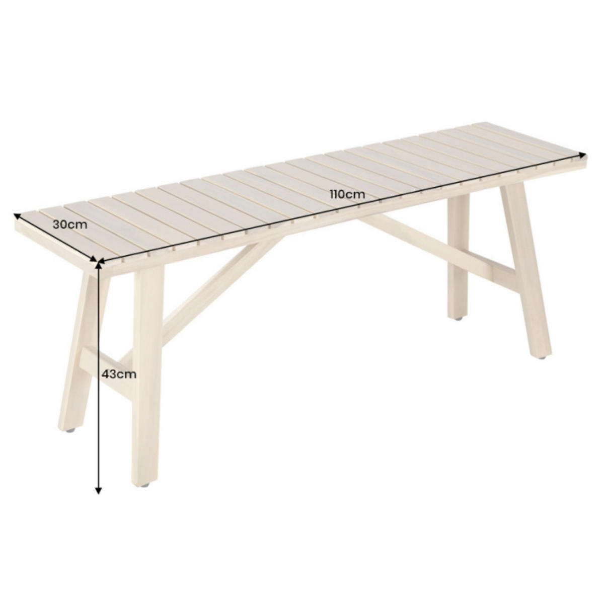 SITZBANK BALI Akazie Natur 110cm - Braun, Holz (110/43/30cm) - riess-ambiente