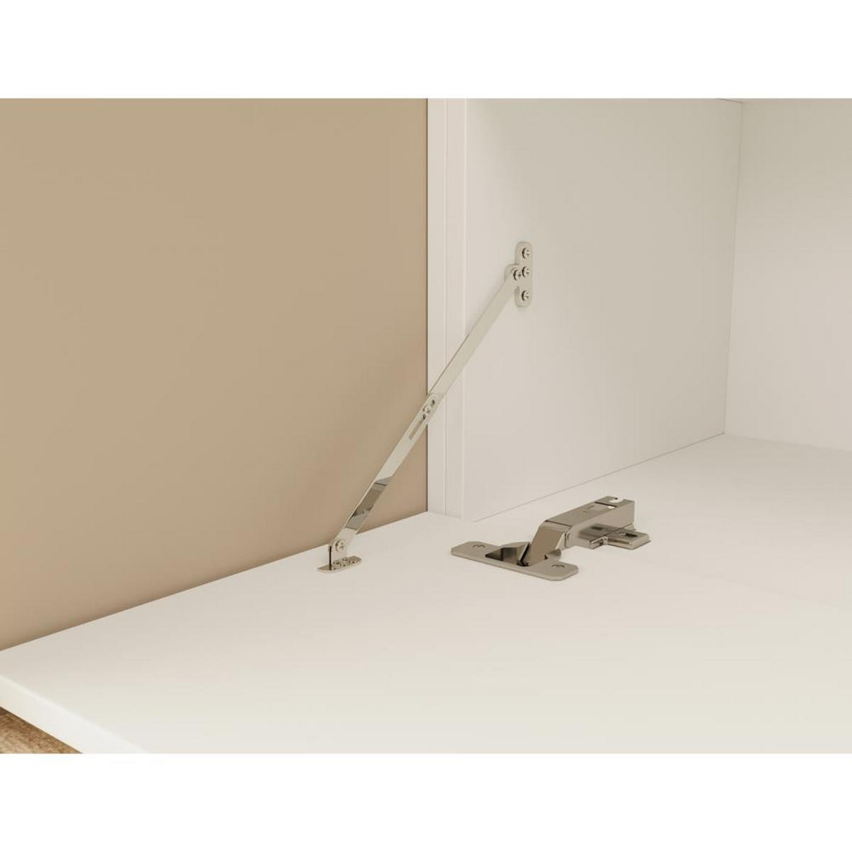 GARDEROBE Margaret I+IV 121/203/43 mit gepolsterten Paneelen - Kaschmir/Schwarz, Holzwerkstoff/Kunststoff (121/203/43cm) - Beautysofa