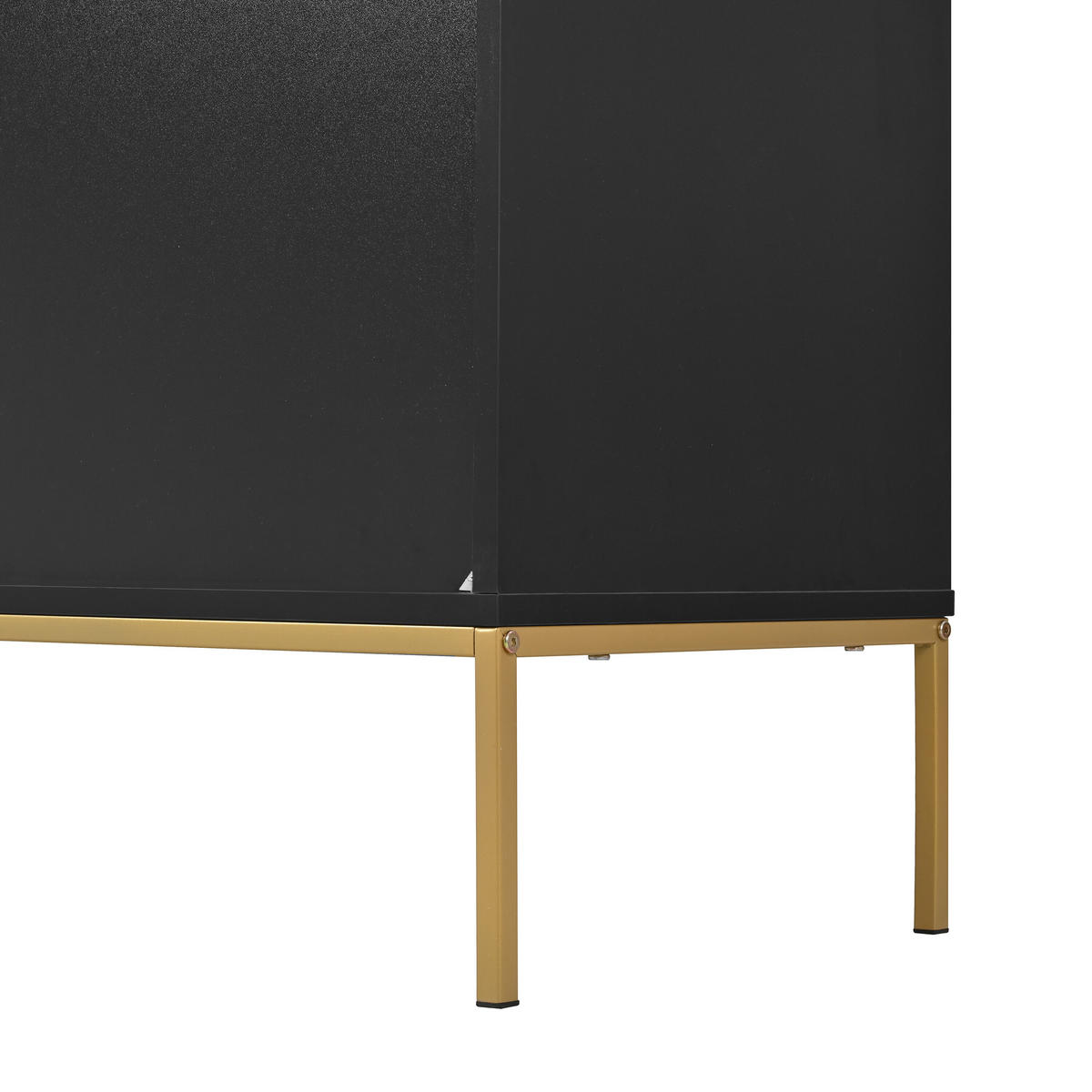 SIDEBOARD mit goldenen geometrischen Mustern - Schwarz, Holzwerkstoff/Metall (40/80/150cm) - Urban Meuble