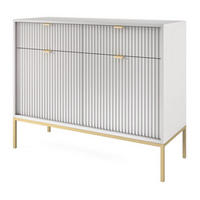 SIDEBOARD Grau KSZ104 Goldfarbene Beine Mit Metallgestell - Grau, Holzwerkstoff (104/83/39cm) - Sepro Meble