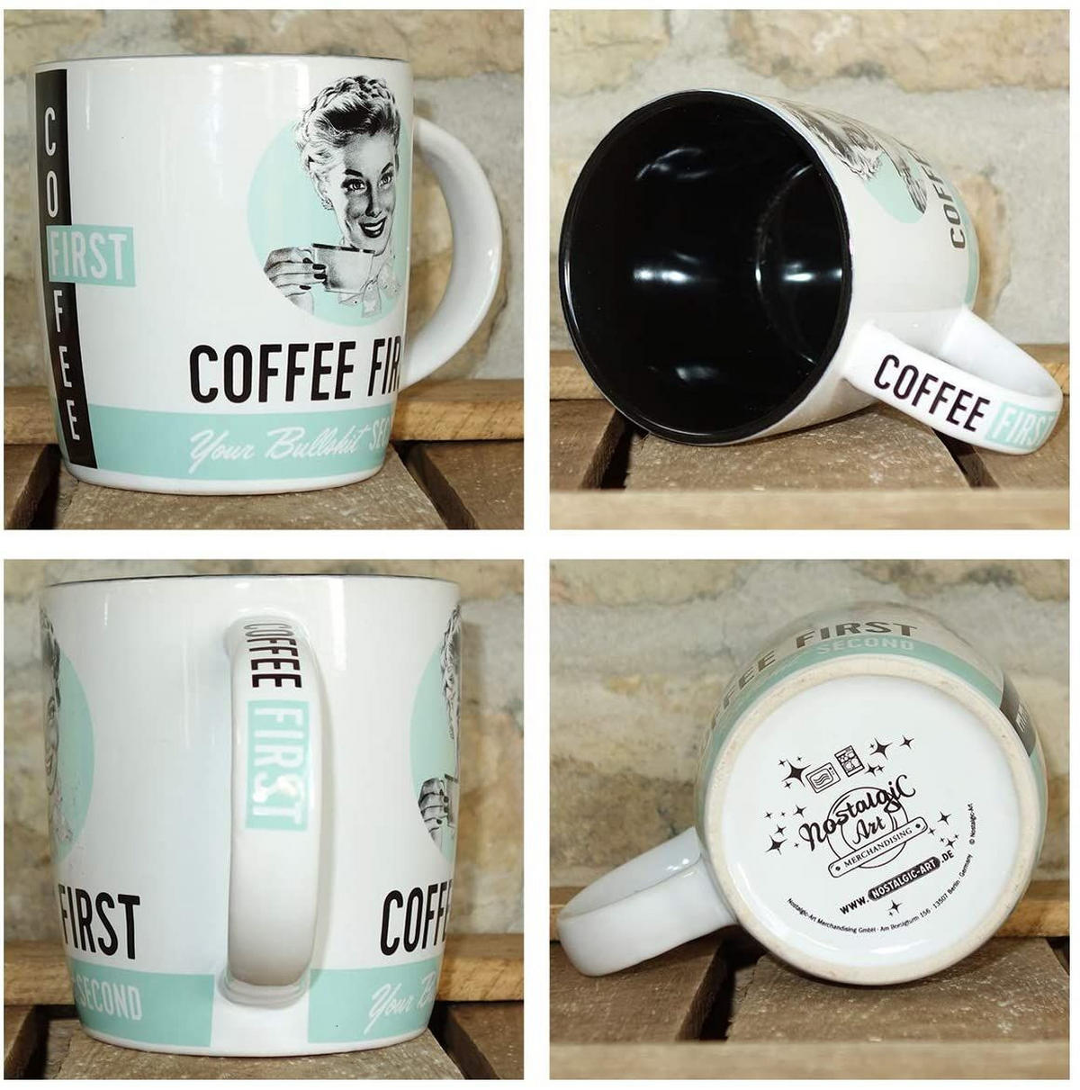 KAFFEETASSE 330 ml Say it 50's Coffee First - Multicolor, Keramik (0.33L) - Nostalgic-Art