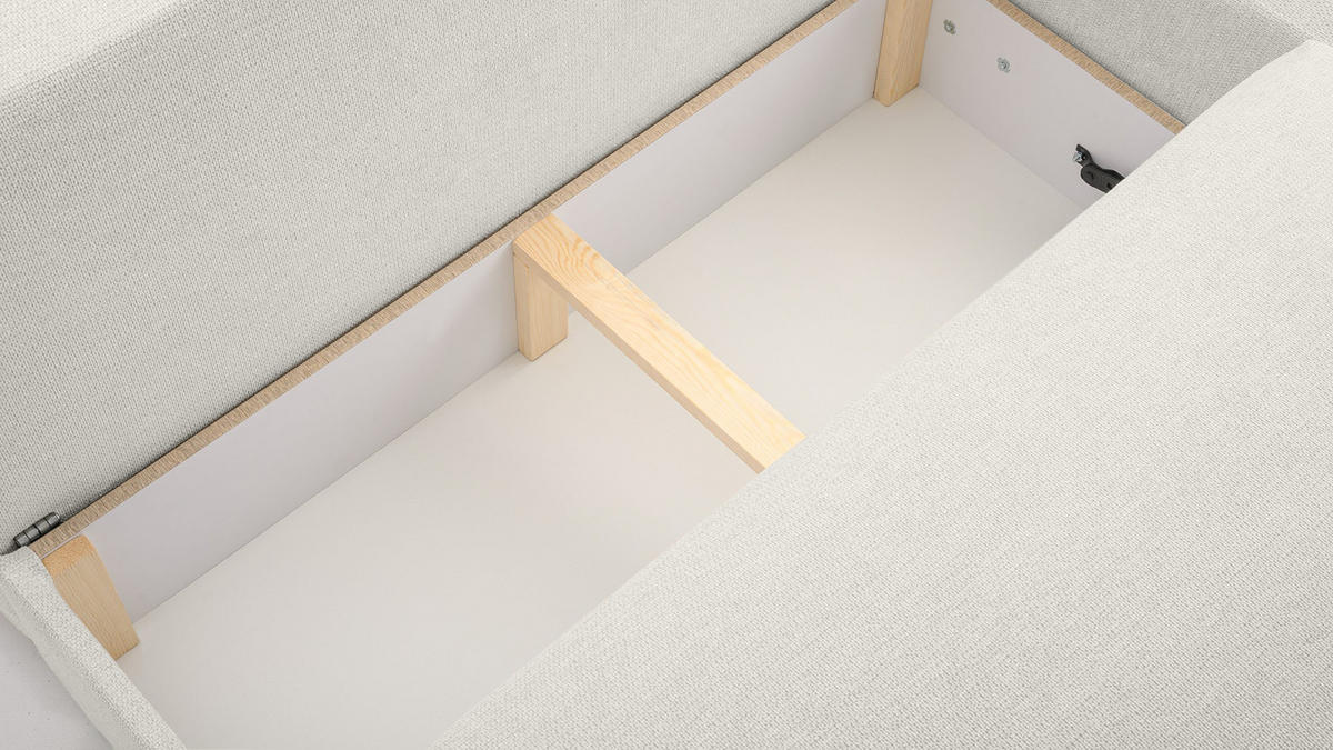 ECKSOFA Ripley mit Schlaffunktion, Wei� - Weiß, Textil (223/150cm) - Fedve