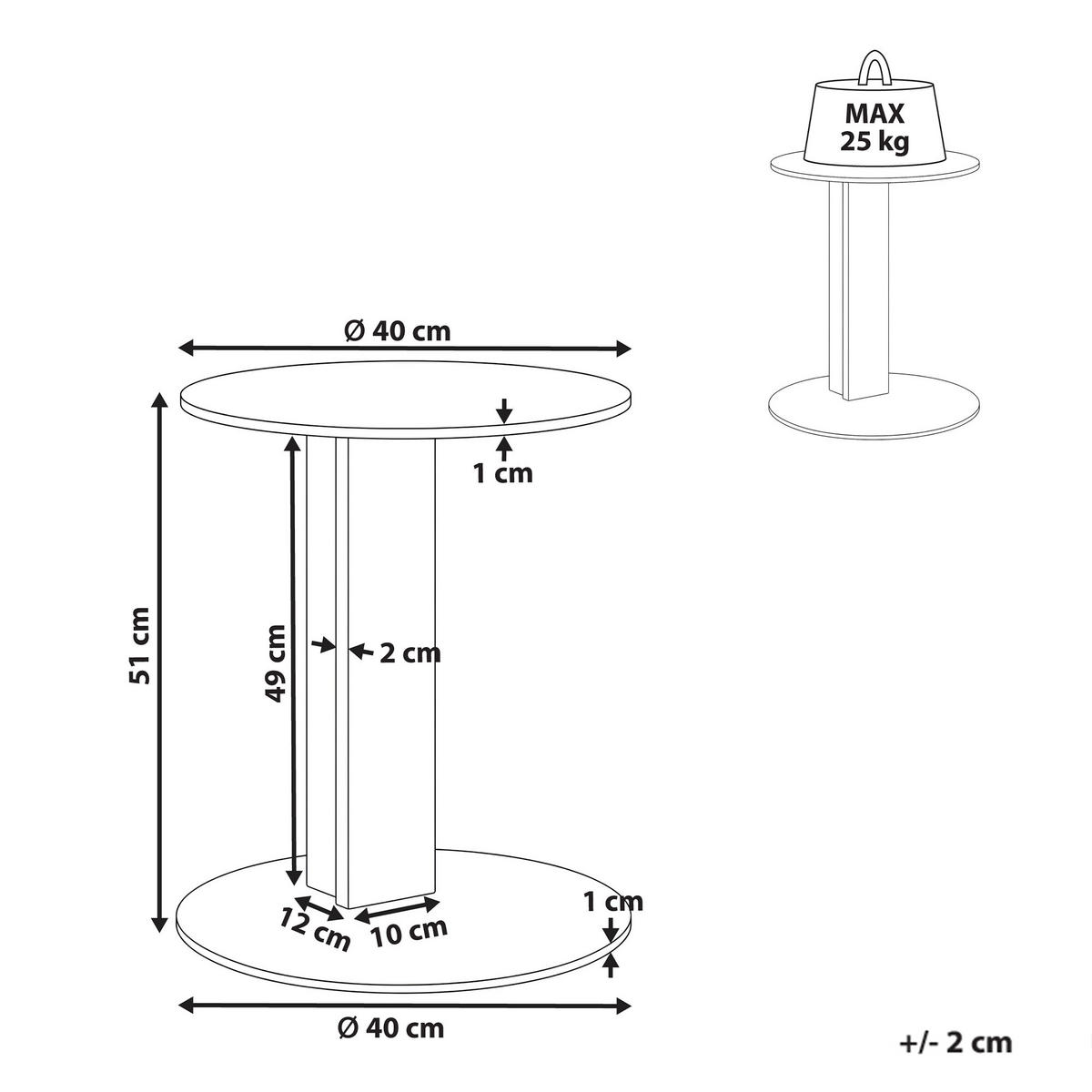 MĂSUȚĂ AUXILIARĂ DE EXTERIOR 40/40/metal bej Vanzago - bej, metal (40/40/51cm) - Beliani