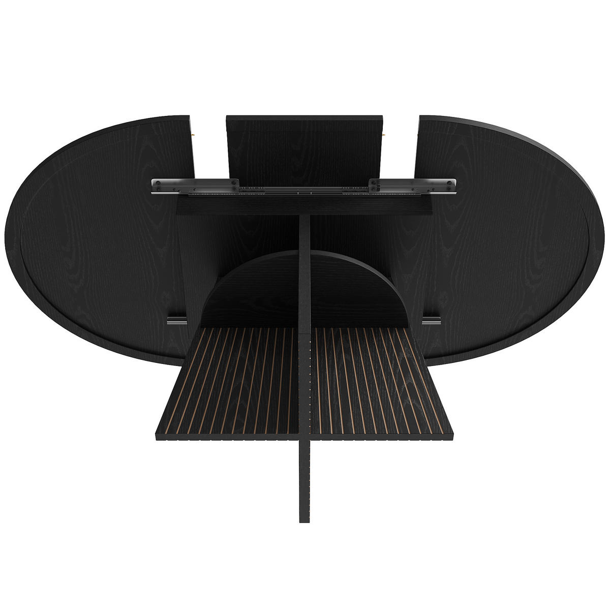 ESSTISCH ausziehbar 110-150/110/76 cm mit Ablagefach DE-39622 Schwarz - Schwarz, Holzwerkstoff (110/110/76cm) - ComfortXL