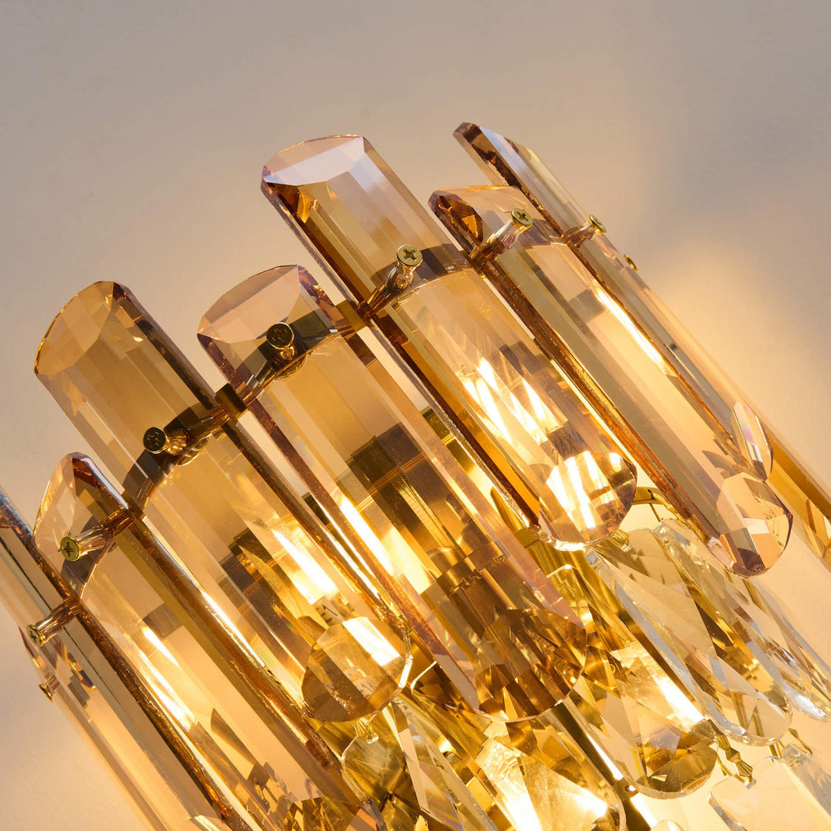 WANDLEUCHTE Elemia, Gold, transparent und bernsteinfarben, 35cm - Goldfarben, Glas (15/35/22cm) - KOSILUM