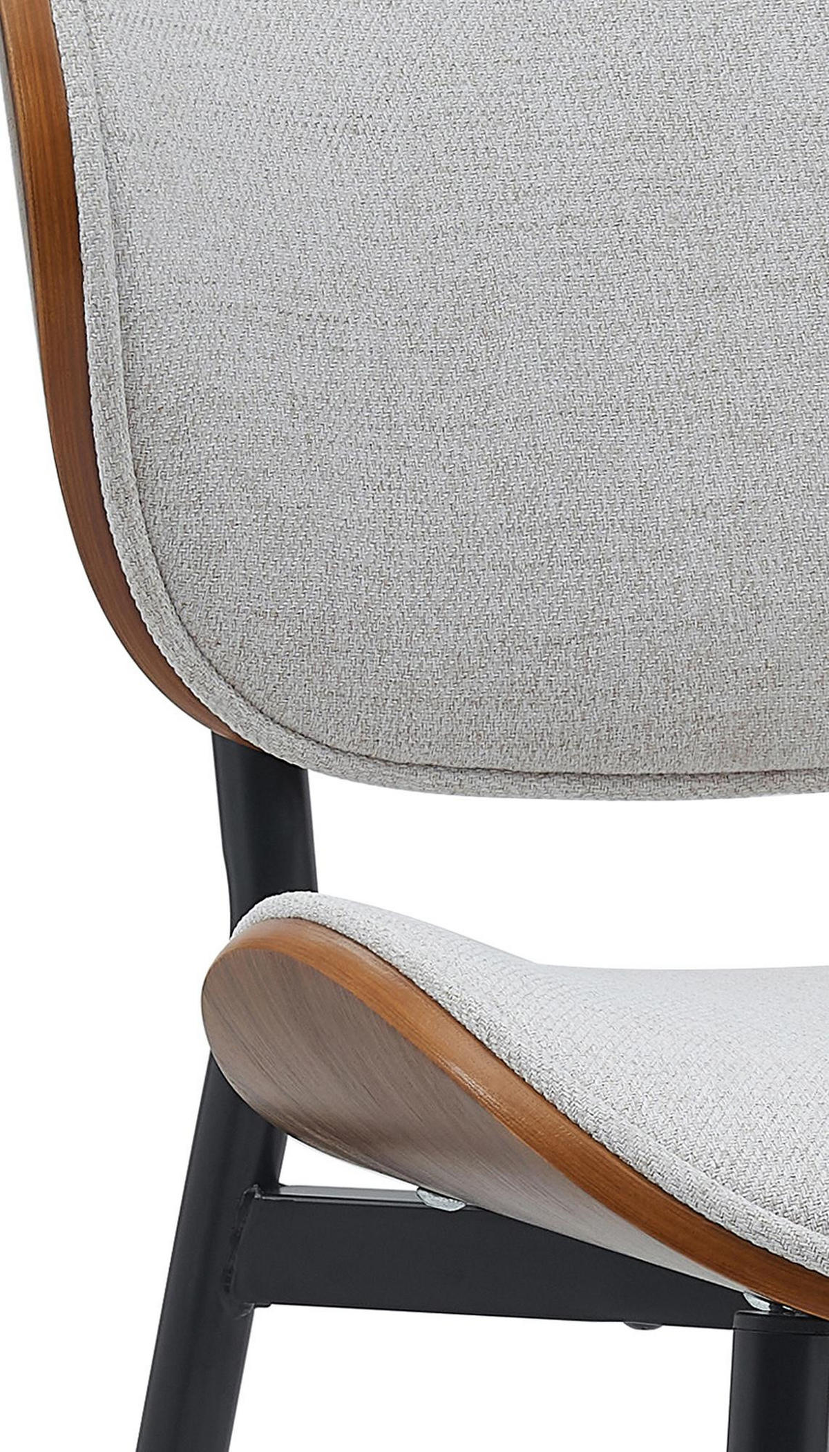 STUHL Stoff walnuss/creme - Walnussfarben/Creme, Textil/Metall (50/80/54cm) - CLP