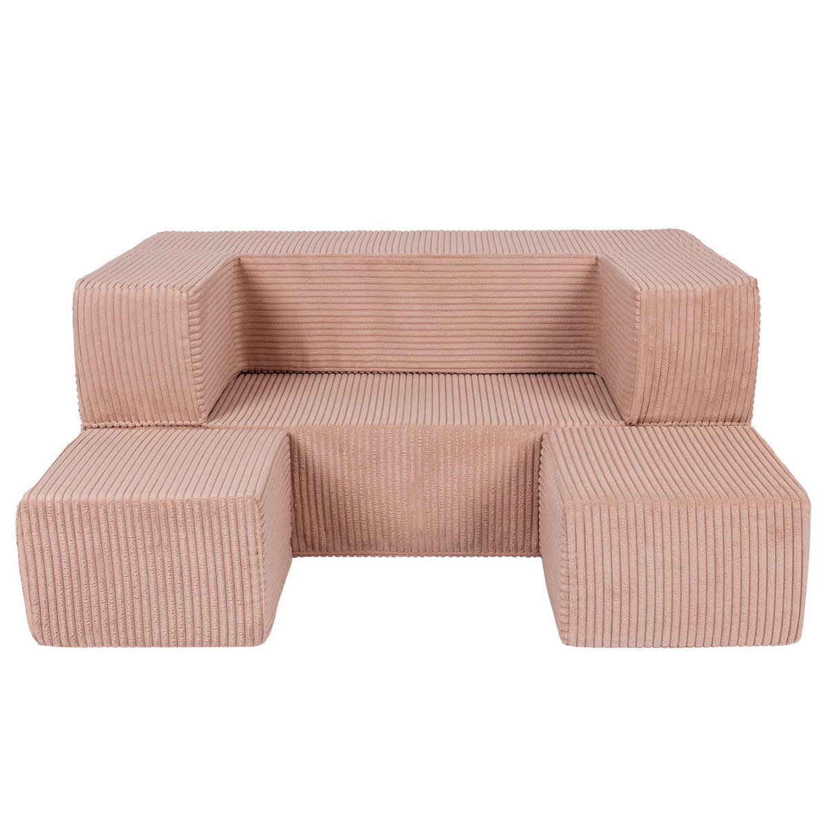 KINDERSOFA, Aesthetic, Cube, Puderrosa - Hellrosa, Textil (96/40/50cm) - MeowBaby