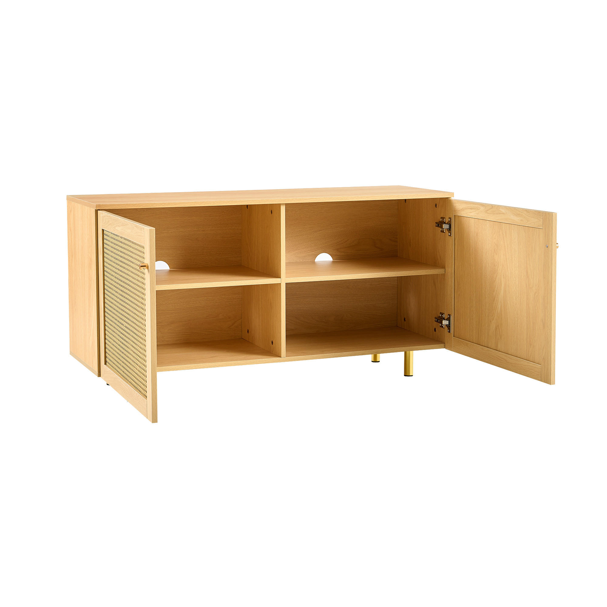 STILVORA KUCHYŇSKÁ SKŘÍŇ v přírodní barvě, úložná skříň z ratanového výpletu, do obývacího pokoje, 120 × 40 × 63 cm