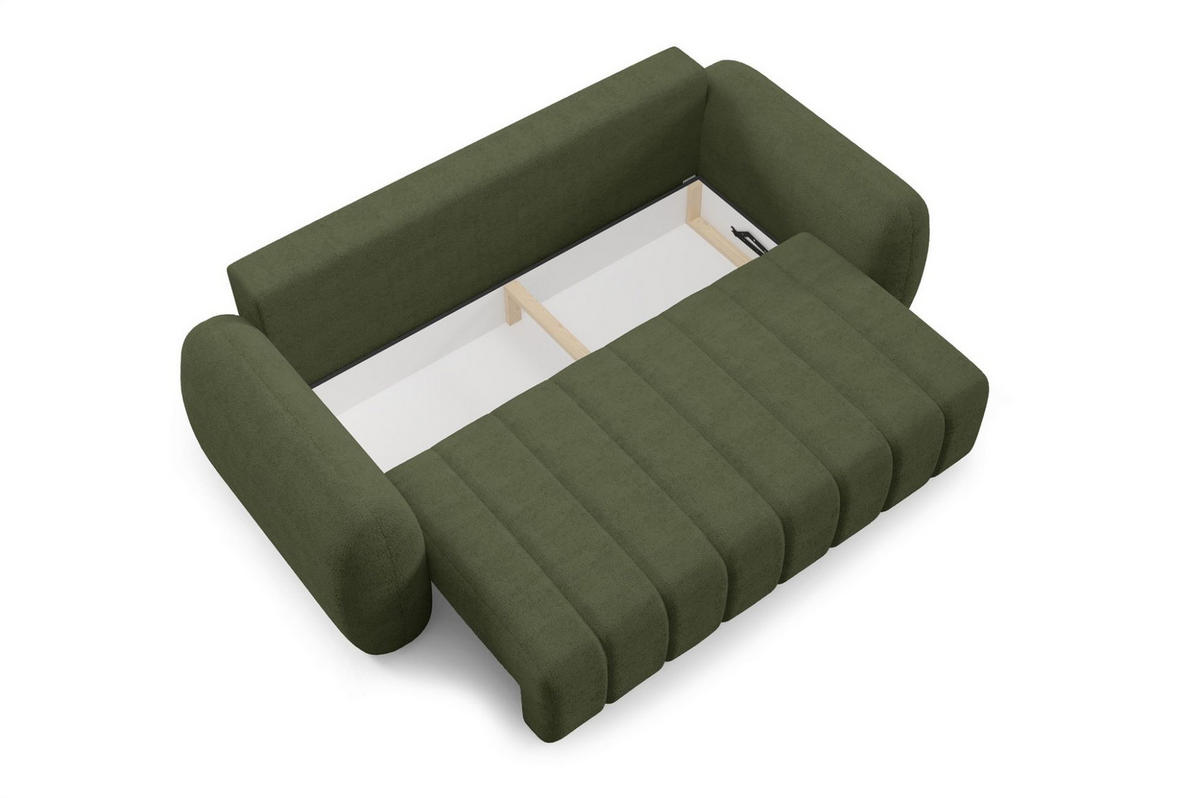 SCHLAFSOFA Caria - Grün, Holzwerkstoff/Textil (266/95/110cm) - Fun Möbel