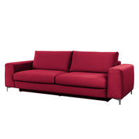 SCHLAFSOFA - Samt - Bordeaux/Silberfarben, Textil/Metall (265/91/105cm) - home24