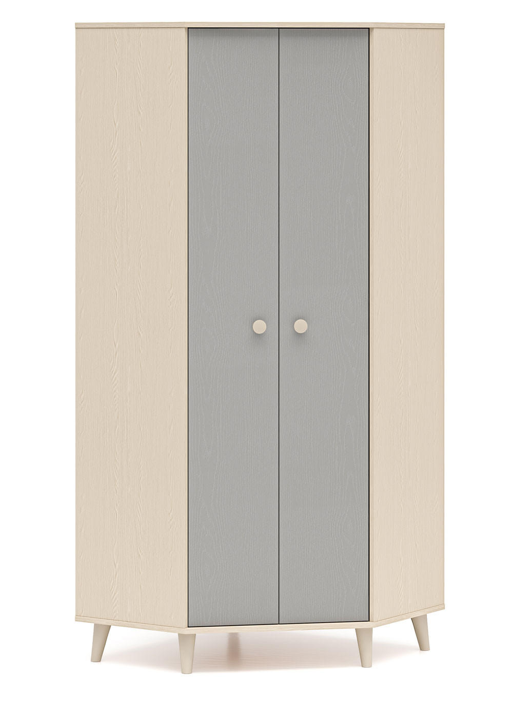 ECKSCHRANK Mevel Wüstensand / Palladiumgrau 80 / 80 / 190cm - Grau, Holz/Holzwerkstoff (80/190/80cm) - Feldmann-Wohnen