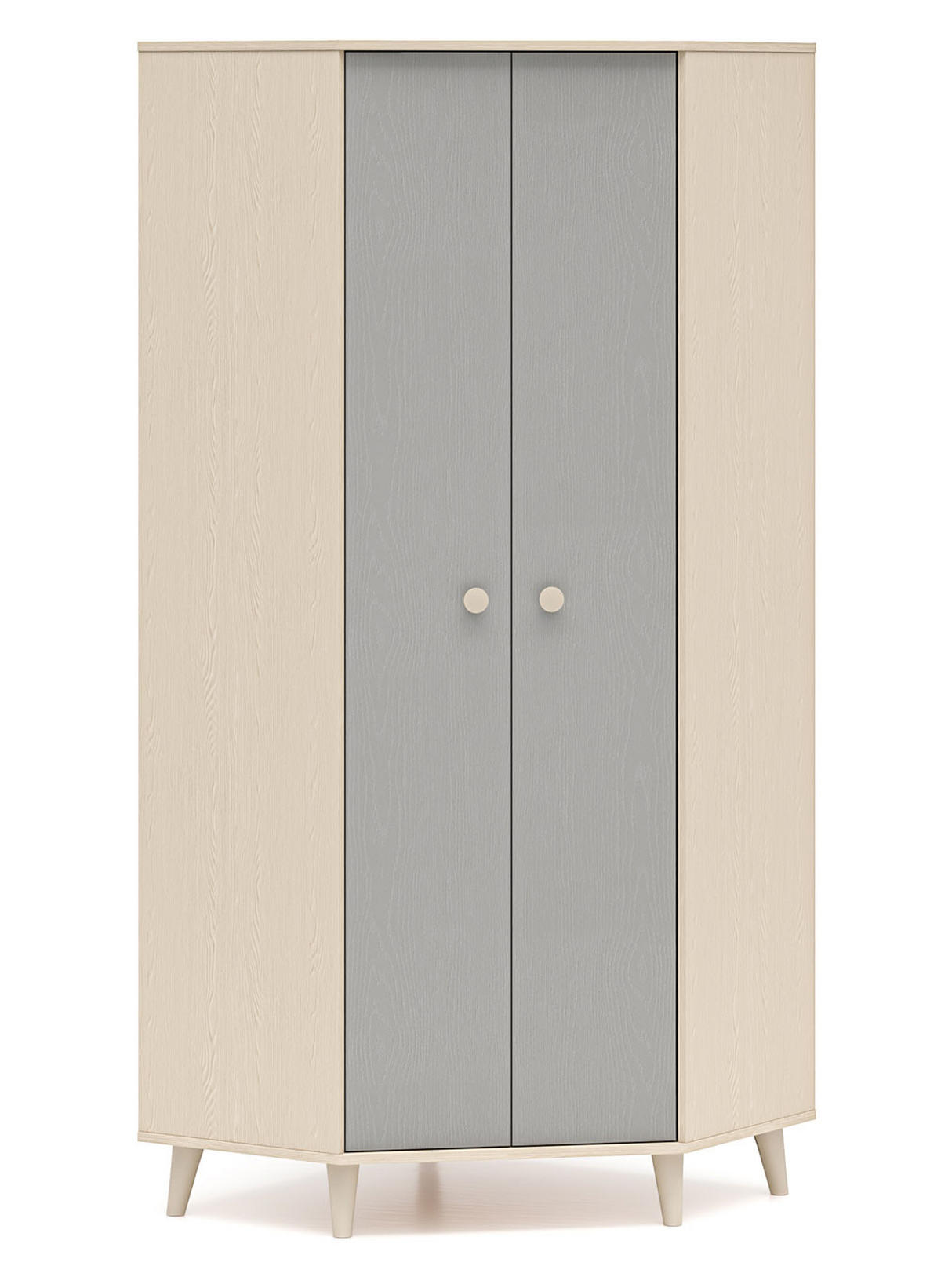 ECKSCHRANK Mevel Wüstensand / Palladiumgrau 80 / 80 / 190cm - Grau, Holz/Holzwerkstoff (80/190/80cm) - Feldmann-Wohnen