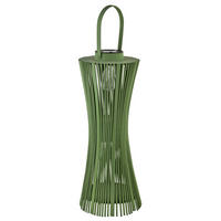 LATERNE Lucie grün 24/24/82 cm Korbgeflecht - Grün, Holz (24/82/24cm) - Mondex