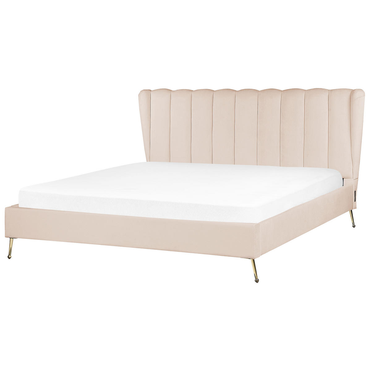 POLSTERBETT 180/200cm Beige Miribel - Beige, Textil (180/200cm) - Beliani
